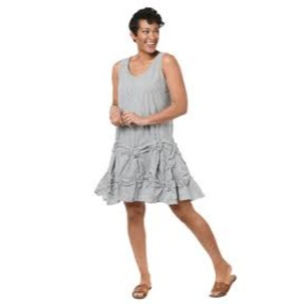 Chic Gray Ruffle Mini Dress